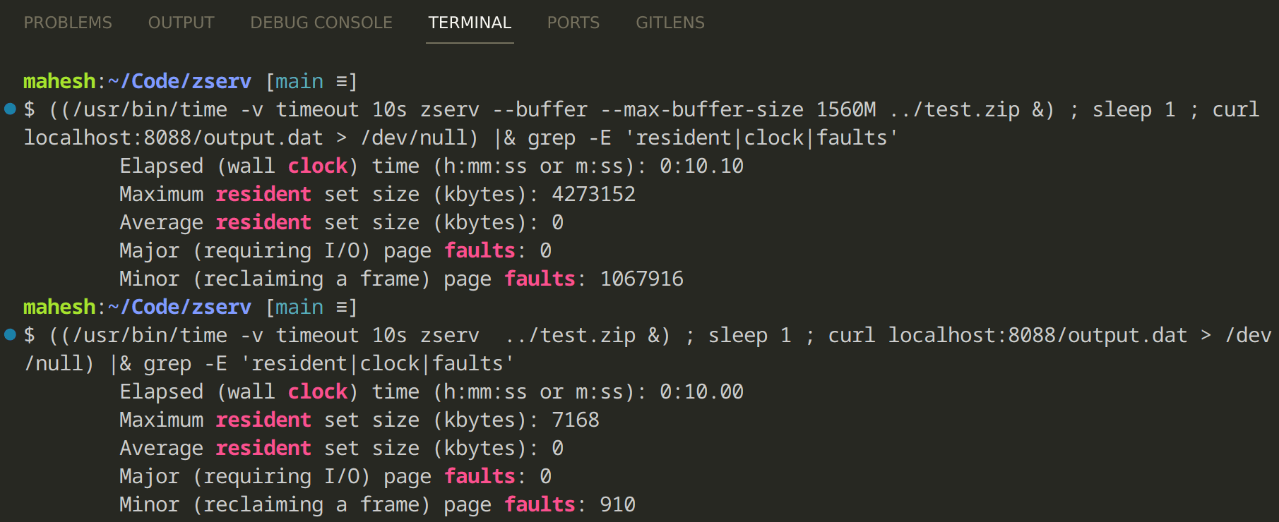 some measurements (and some shell scripting stunts)